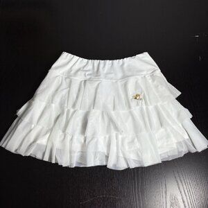 EPC STYLE Womens L White Tiered Tulle Golf Skort Skirt Ella Pritsker Couture